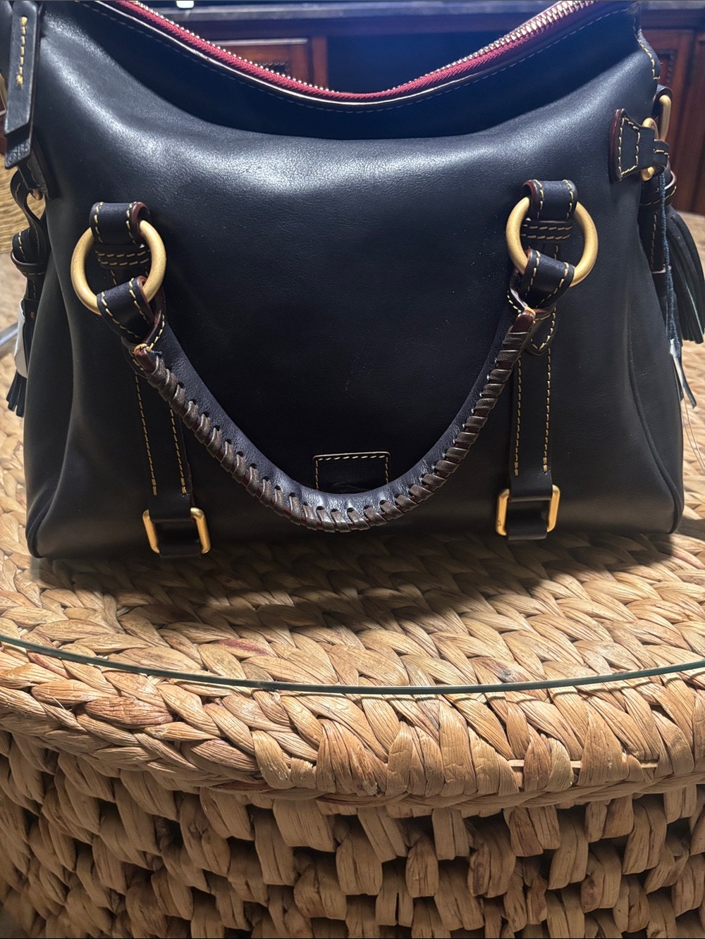 Dooney & Bourke Florentine Large Satchel in Navy blue.